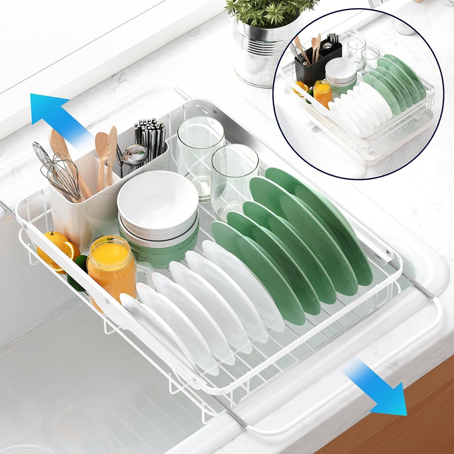 Dish Drying Rack- Space-Saving Dish Rack, Dish Racks for Kitchen Counter
