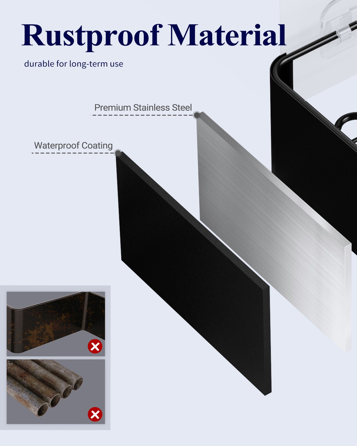 2 Pack Rustproof Shower Organizer, Drill-Free & Quick-Dry Shower Shelf