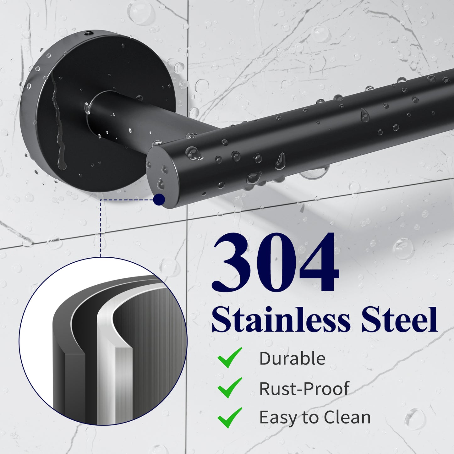 Kitsure Toilet Paper Holder Wall Mount - Sturdy Round Matte Black Toilet Paper