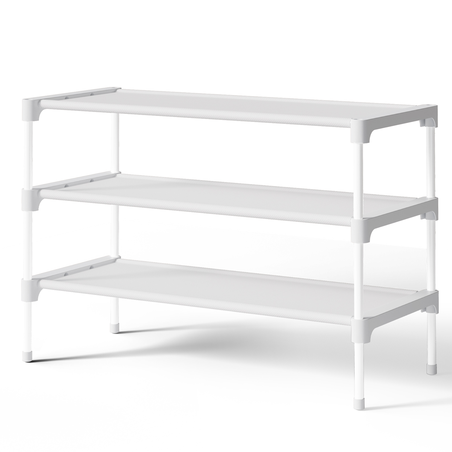 Kitsure 3-Tier Shoe Rack for Closet, Sturdy Shoe Organizer, 27.6" x 11.8" x 22.6", Black