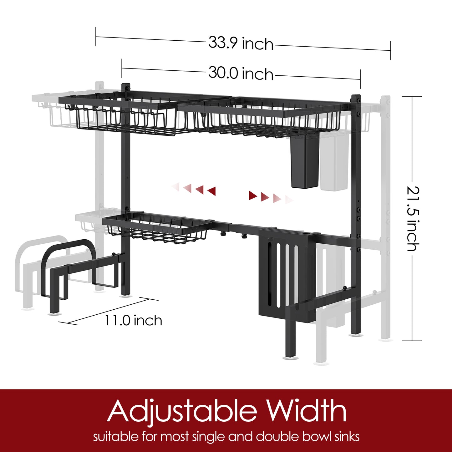 Dish Drying Rack - Large Over The Sink Dish Drainer Drying Rack