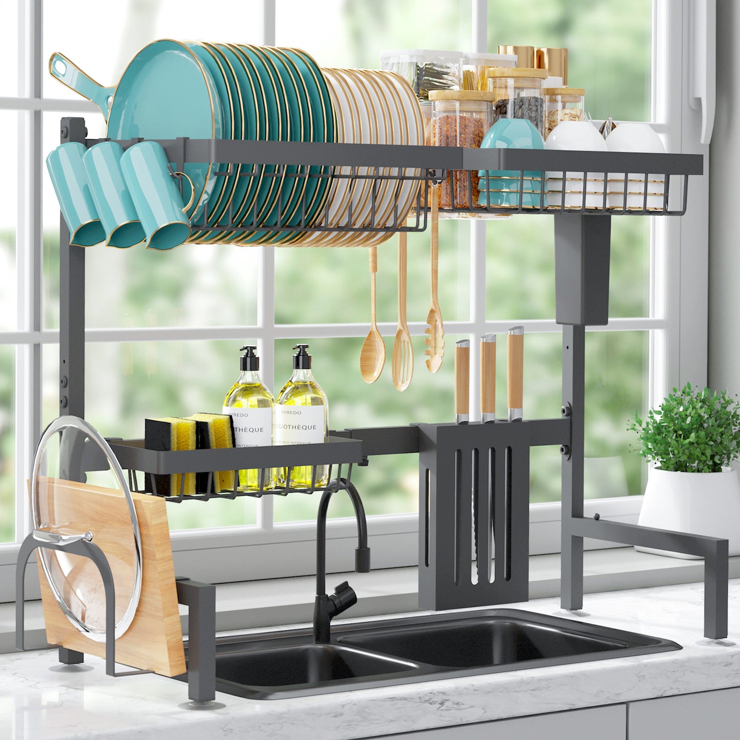 Dish Drying Rack - Large Over The Sink Dish Drainer Drying Rack