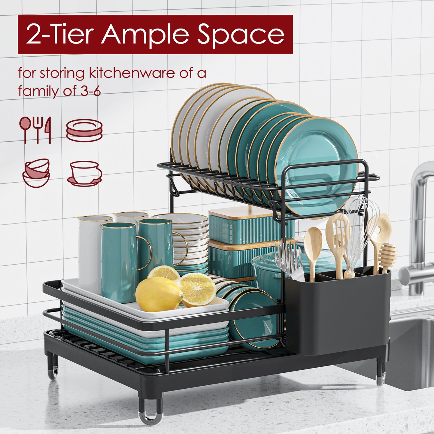 Dish Drying Rack - X-Large Stainless Steel Dish Rack for Kitchen Counter