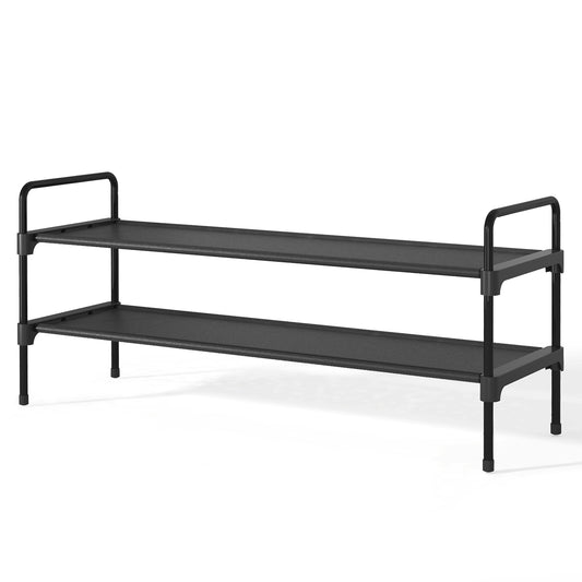 Kitsure 2-Tier Shoe Rack for Closet, Sturdy Shoe Organizer, 36.1" x 11.6" x16.3", Black