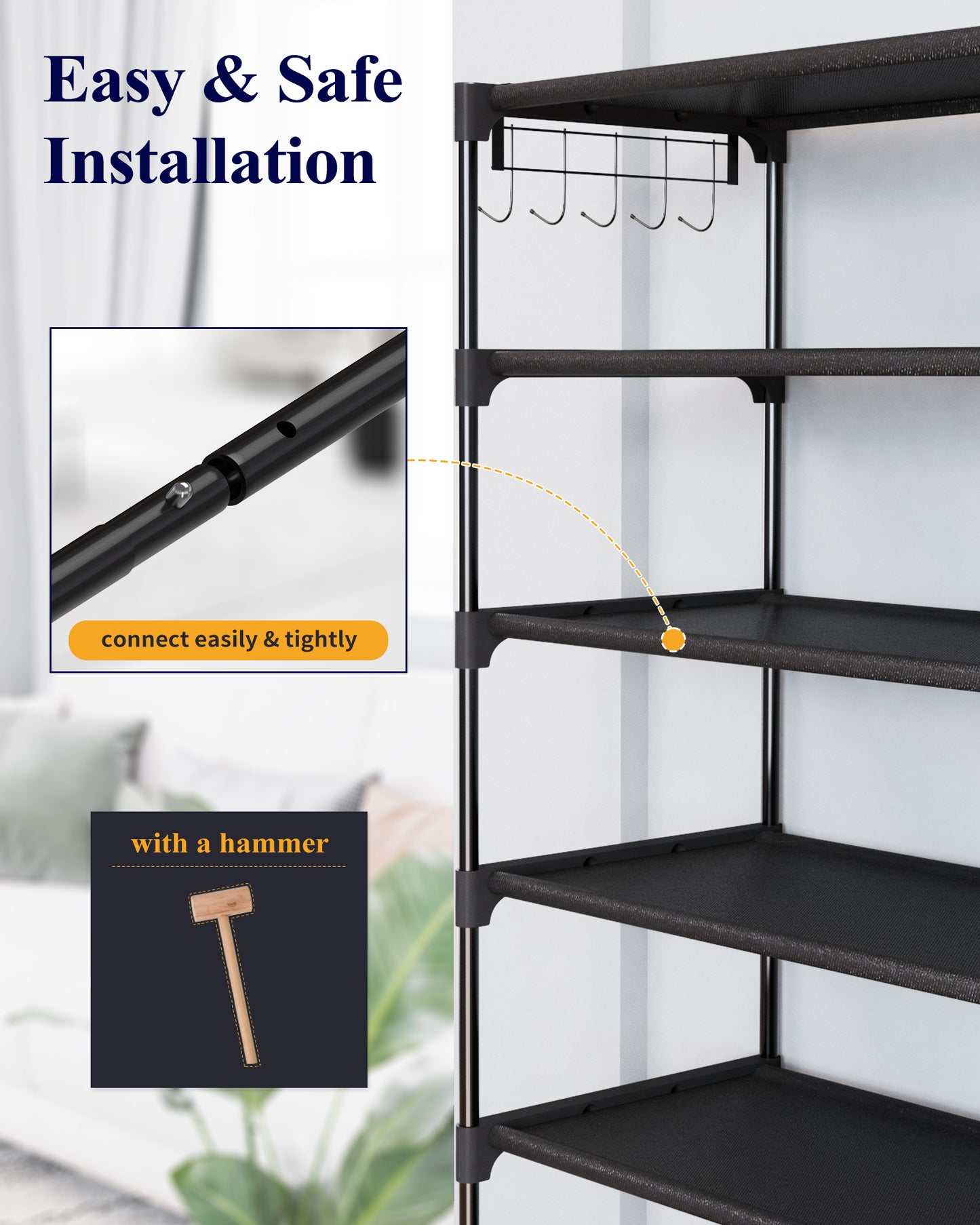 Kitsure Shoe Rack - Premium Non-Woven Shoe Rack Shelf 5X-Large