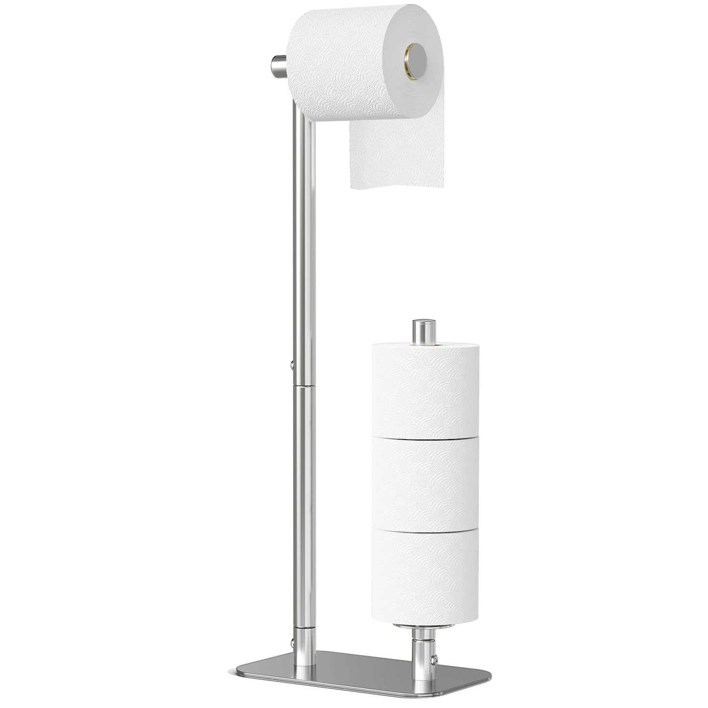 Kitsure Toilet Paper Holder Free Standing - Large Capacity Toilet Paper Holder for 4 Rolls, Rustproof Toilet Paper Stand with Non-Slip Stable Base, 24.4"x9.3"x5.5" (US4149)