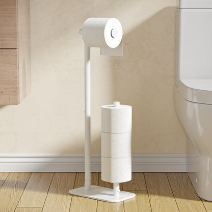 Kitsure Toilet Paper Holder Free Standing - Large Capacity Toilet Paper Holder for 4 Rolls, Rustproof Toilet Paper Stand with Non-Slip Stable Base, 24.4"x9.3"x5.5" (US4149)