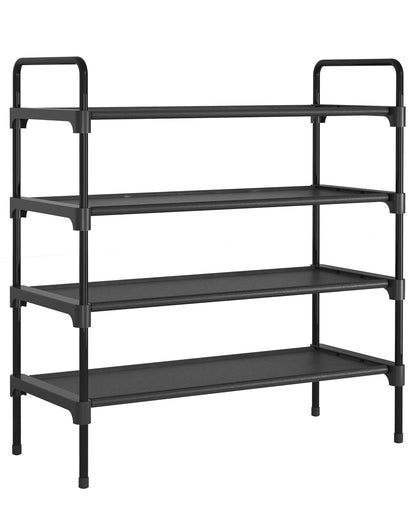 Kitsure 3-Tier Shoe Rack for Closet, Sturdy Shoe Organizer, 27.6" x 11.8" x 22.6", Black