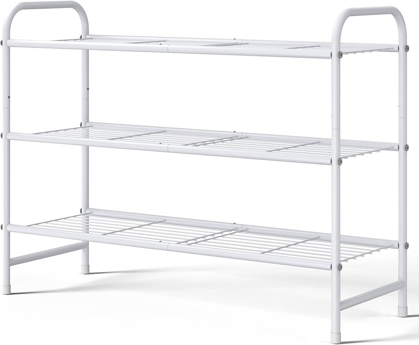 Kitsure 3-Tier Metal Shoe Rack, Stackable for Closet, Entryway, Living Room, Garage, Holds Up to 16 Pairs, Black