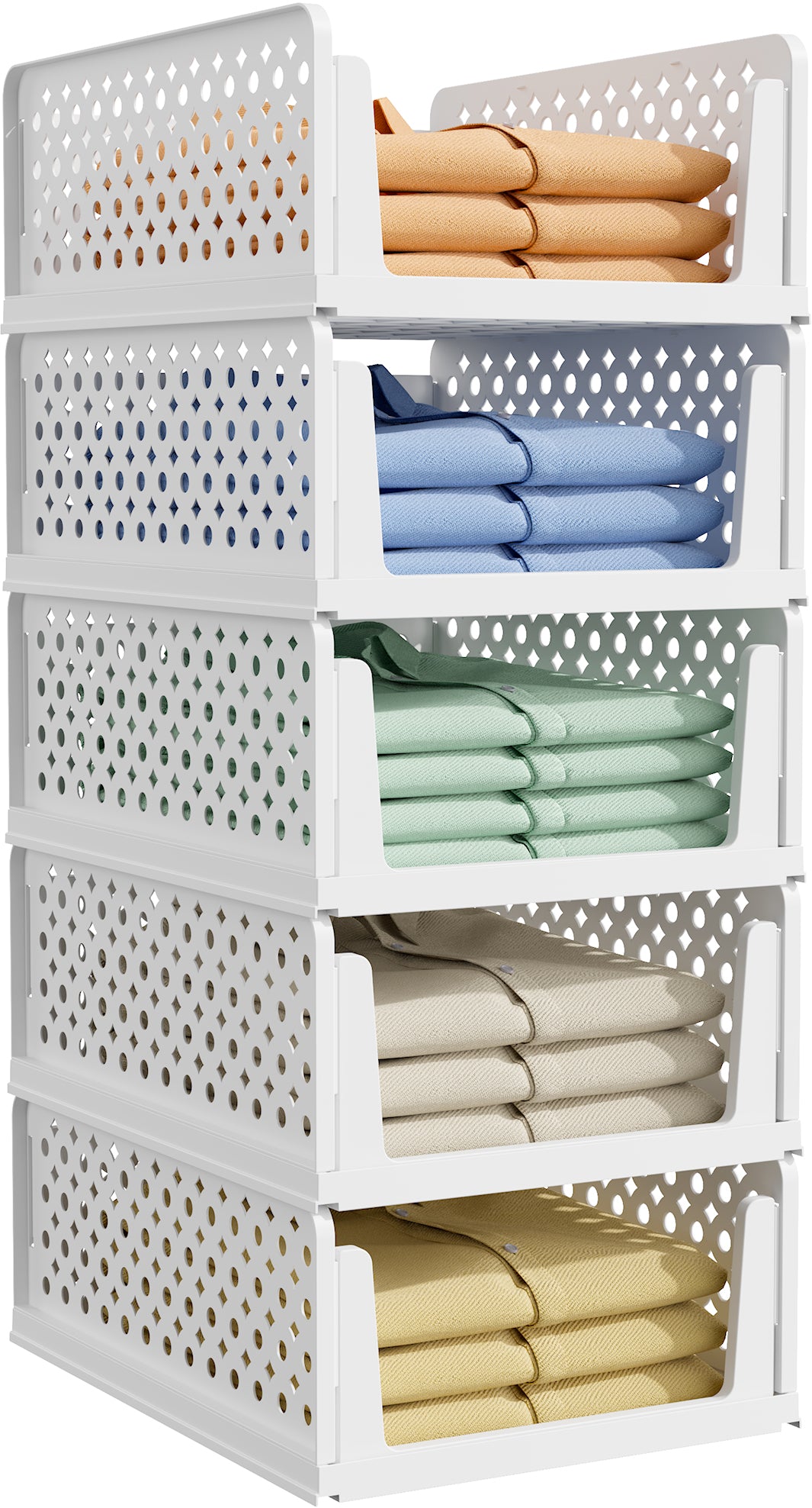 Kitsure Closet Organizers and Storage - Stackable Storage Drawers, Multi-Purpose Closet Organizer Set for Closet Storage, 8-Pack, 16.6" x 13.1" x 6.7" Each