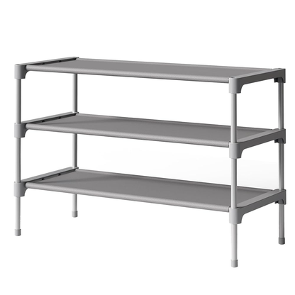 Kitsure 3-Tier Shoe Rack for Closet, Sturdy Shoe Organizer, 27.6" x 11.8" x 22.6", Black