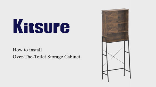 Kitsure Over the Toilet Storage Cabinet, 3-Tier Bathroom Organizer with Adjustable Shelf